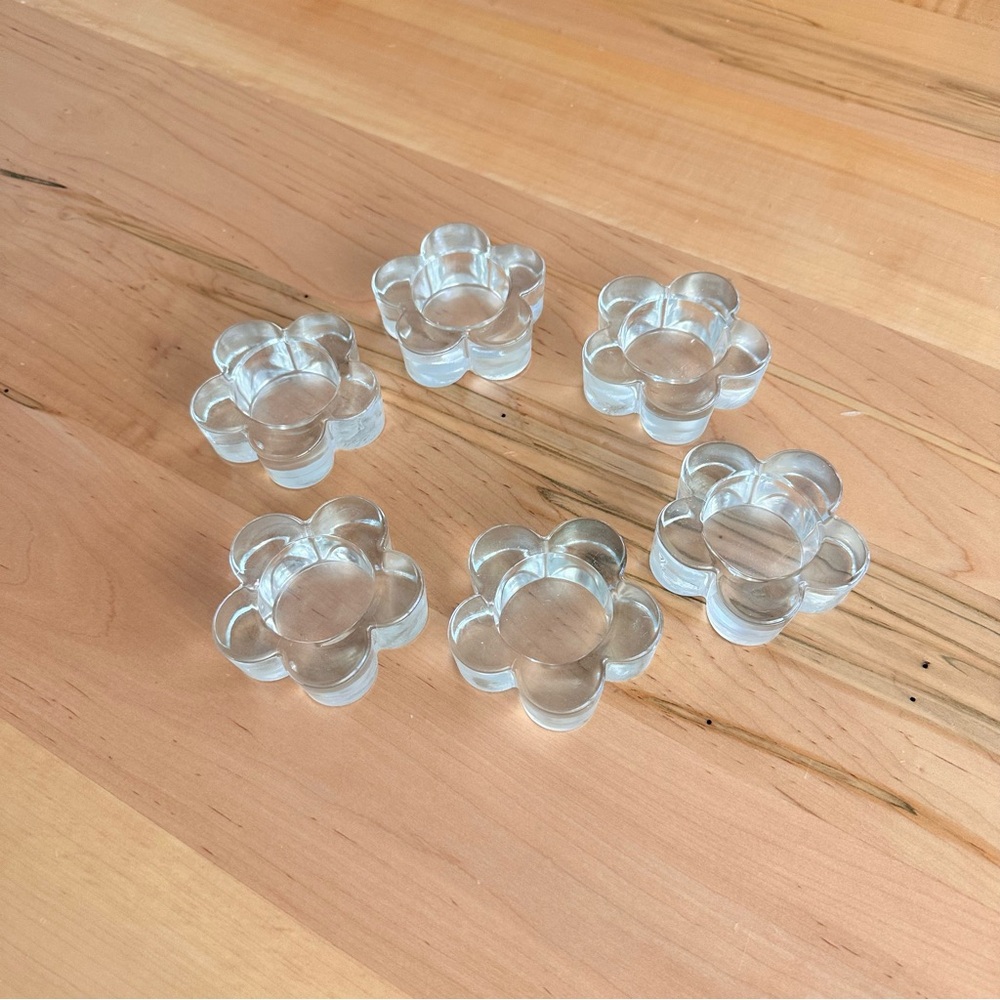 🛑 clearance NEW Glass flower candle holders